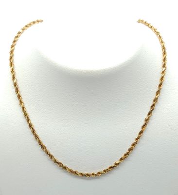14k Gold Solid Rope Chain Size: 18".