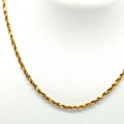 14k Gold Solid Rope Chain Size: 18".
