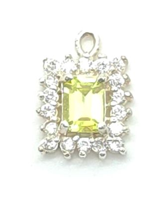 Sterling Silver Emerald Cut Peridot Pendant