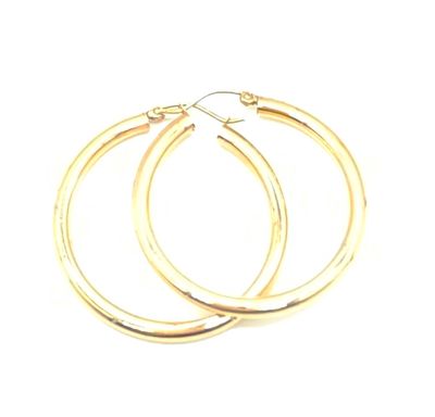 10k Gold 1.5" Hoop Earrings