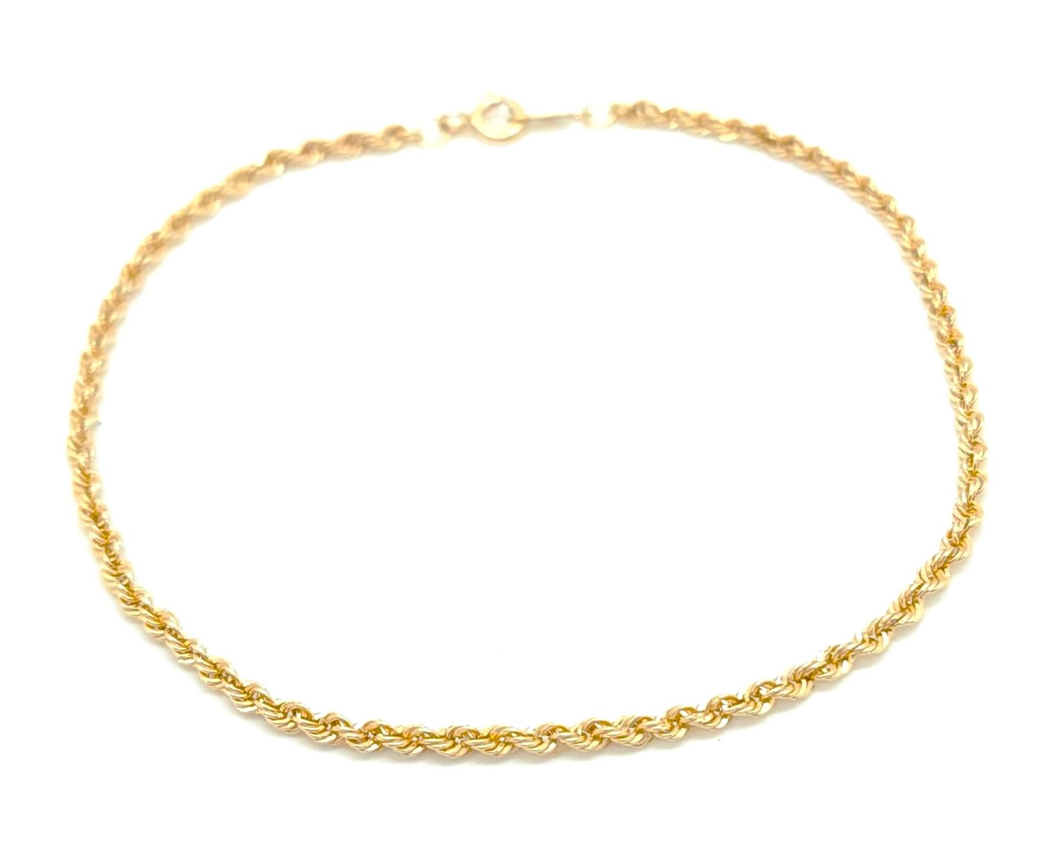 14k Gold Rope Bracelet  Size: 8.5&quot;.