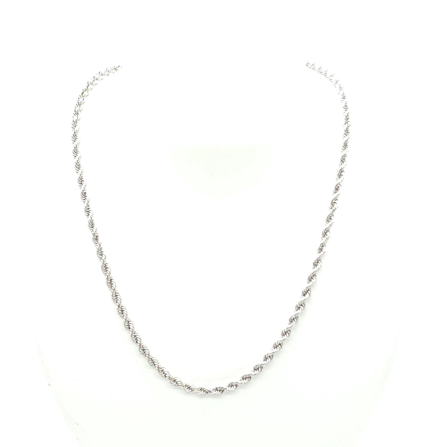 10k White Gold Rope Necklace Size: 18&quot;
