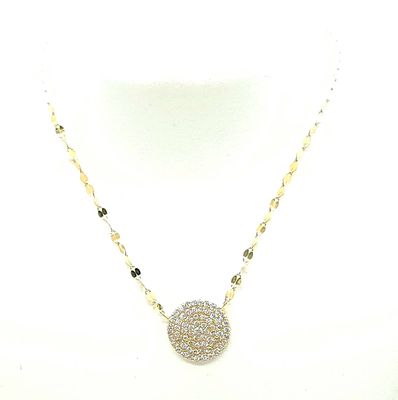 Sterling Silver Goldtone Sequin Chain with Sparkle Size: 16-18"