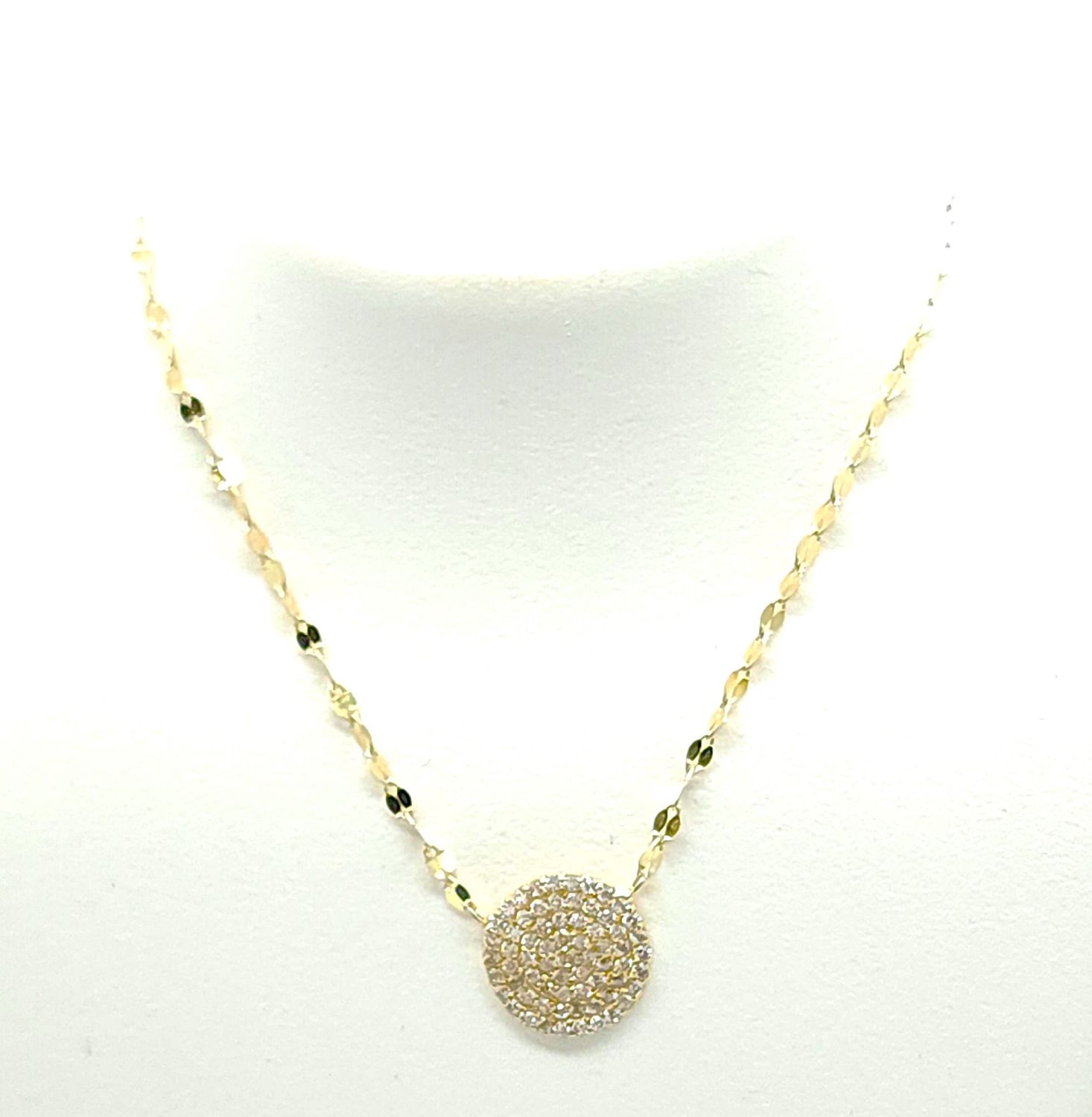 Sterling Silver Goldtone Sequin Chain with Sparkle Size: 16-18&quot;