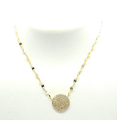 Sterling Silver Goldtone Sequin Chain with Sparkle Size: 16-18"