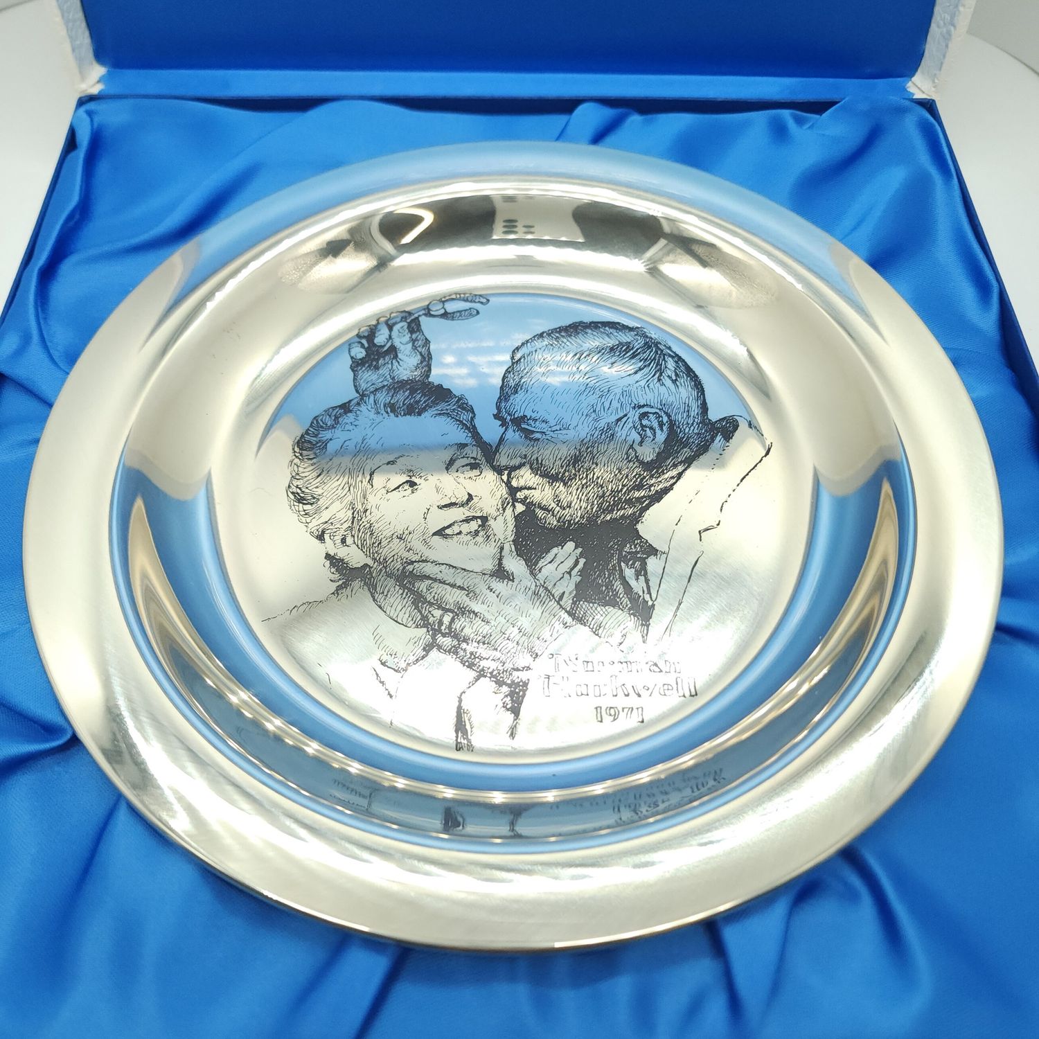 Norman Rockwell Franklin Mint Sterling Silver Christmas Plates