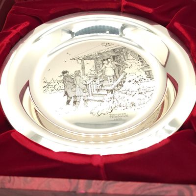 Norman Rockwell Franklin Mint Sterling Silver Christmas Plates