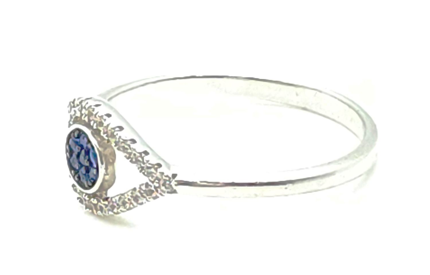 Sterling Silver Blue Eye Ring Size: 10