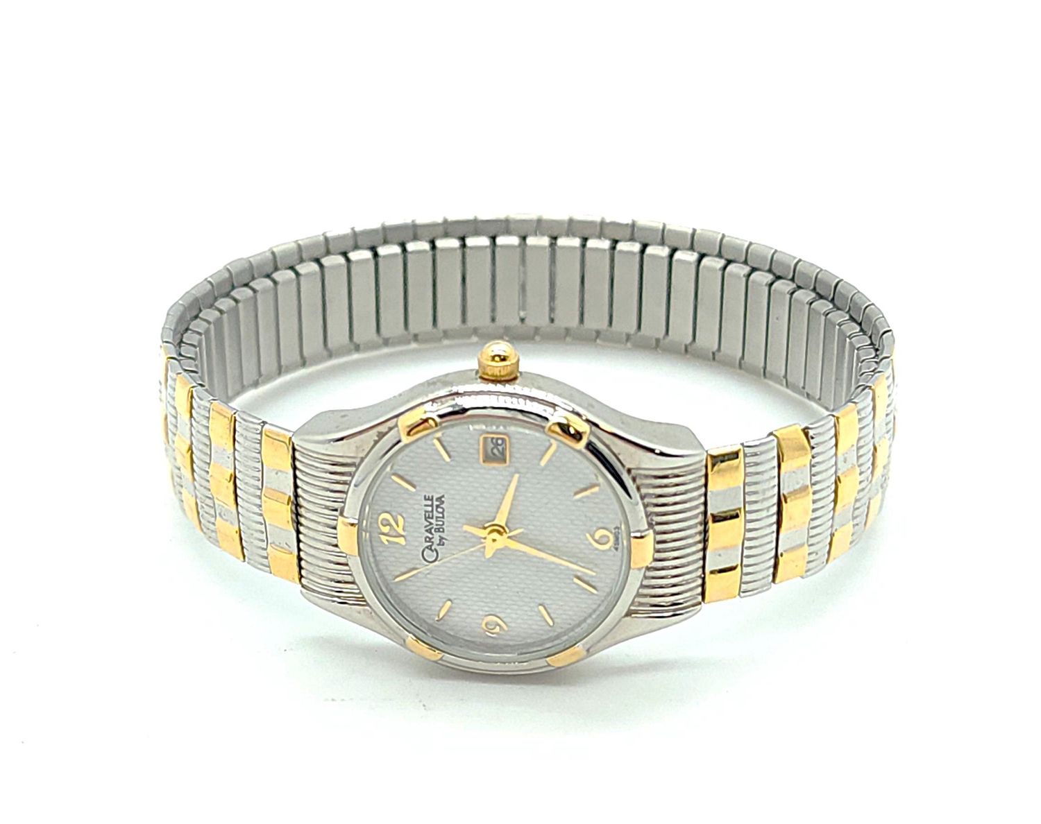 Caravelle by Bulova 45M03 Women&#39;s  Silver &amp; Gold Tone Stretch Watch