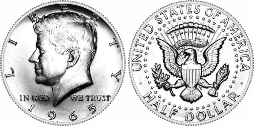 40% Kennedy 1/2 Dollar (1965-1970) (1776-1976)