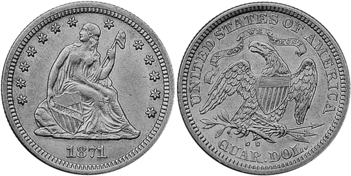 90% Seated Liberty Quarter (1838-1891)