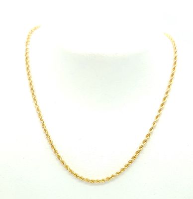 14k Gold Solid Rope Chain Size: 24"