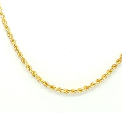 14k Gold Solid Rope Chain Size: 24"