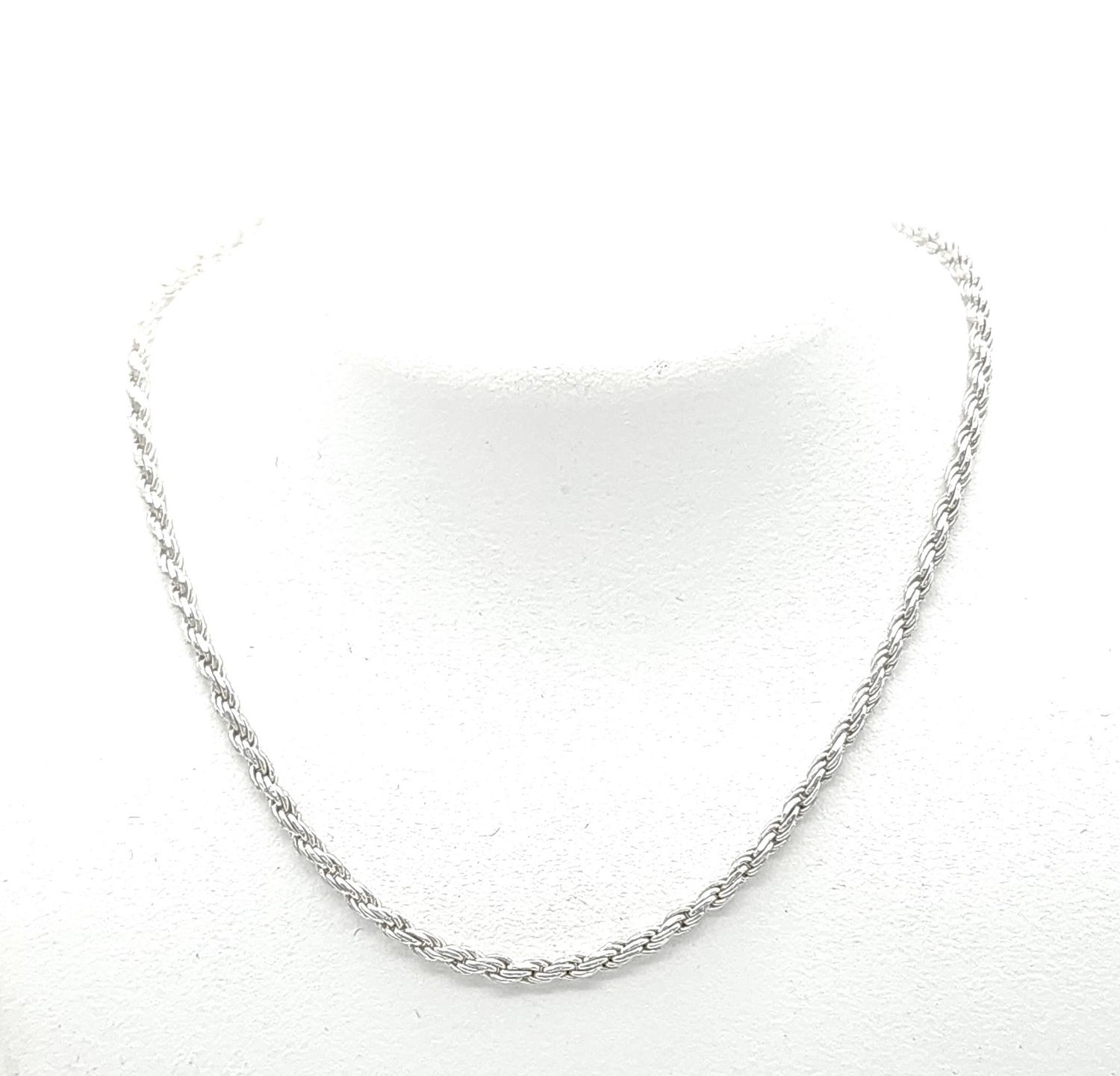 Sterling Silver Rope Necklace Size: 16&quot;