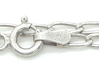 Sterling Silver Oval Curb Link Bracelet Size: 7.5"