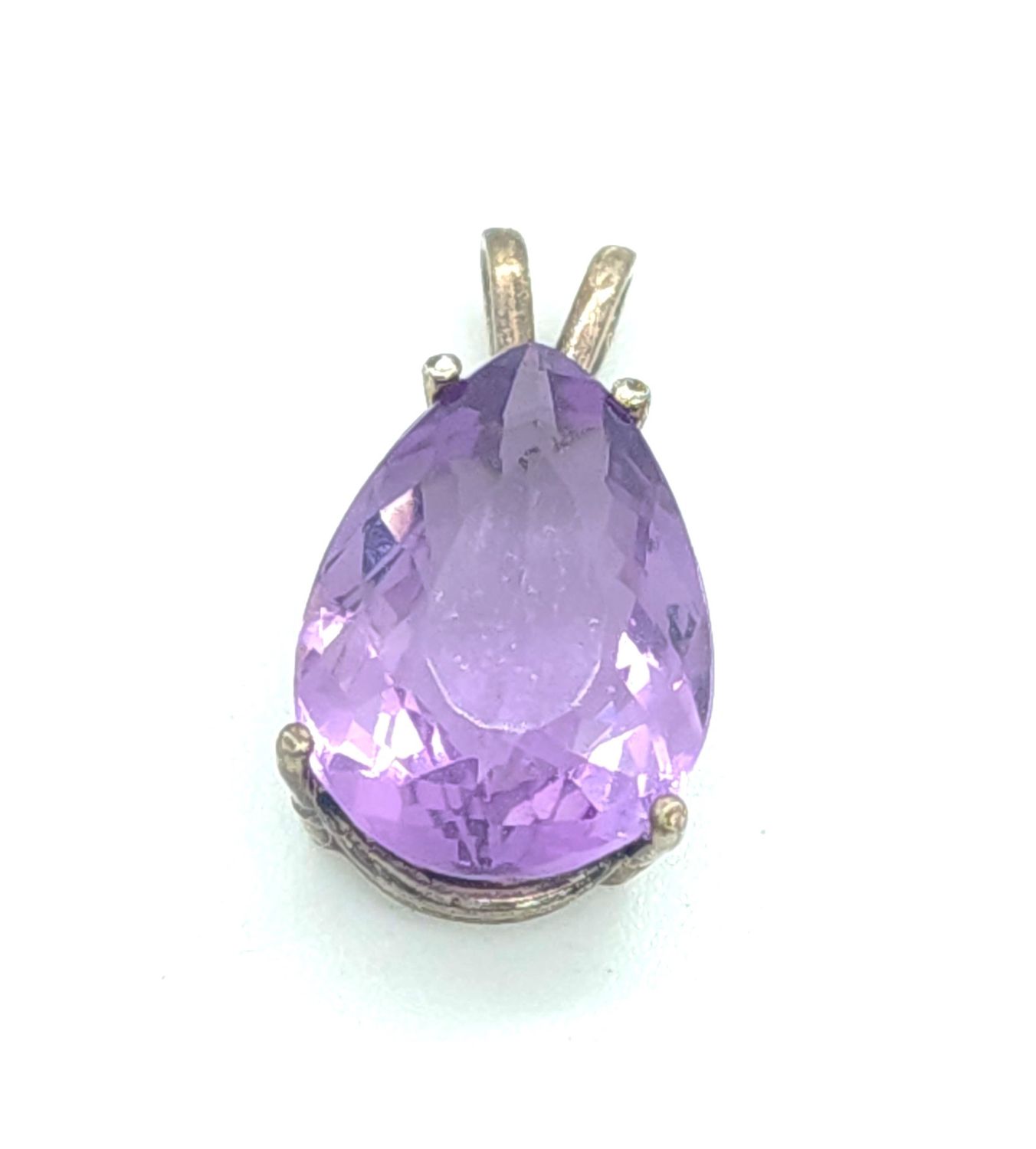 Sterling Silver Purple Teardrop Spinel Pendant