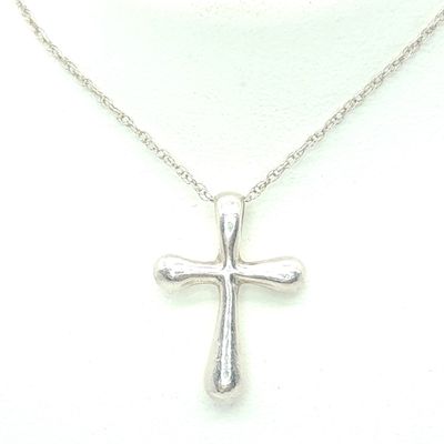 Sterling Silver Peretti Cross w/ Sterling Silver Necklace Size: 19&quot;