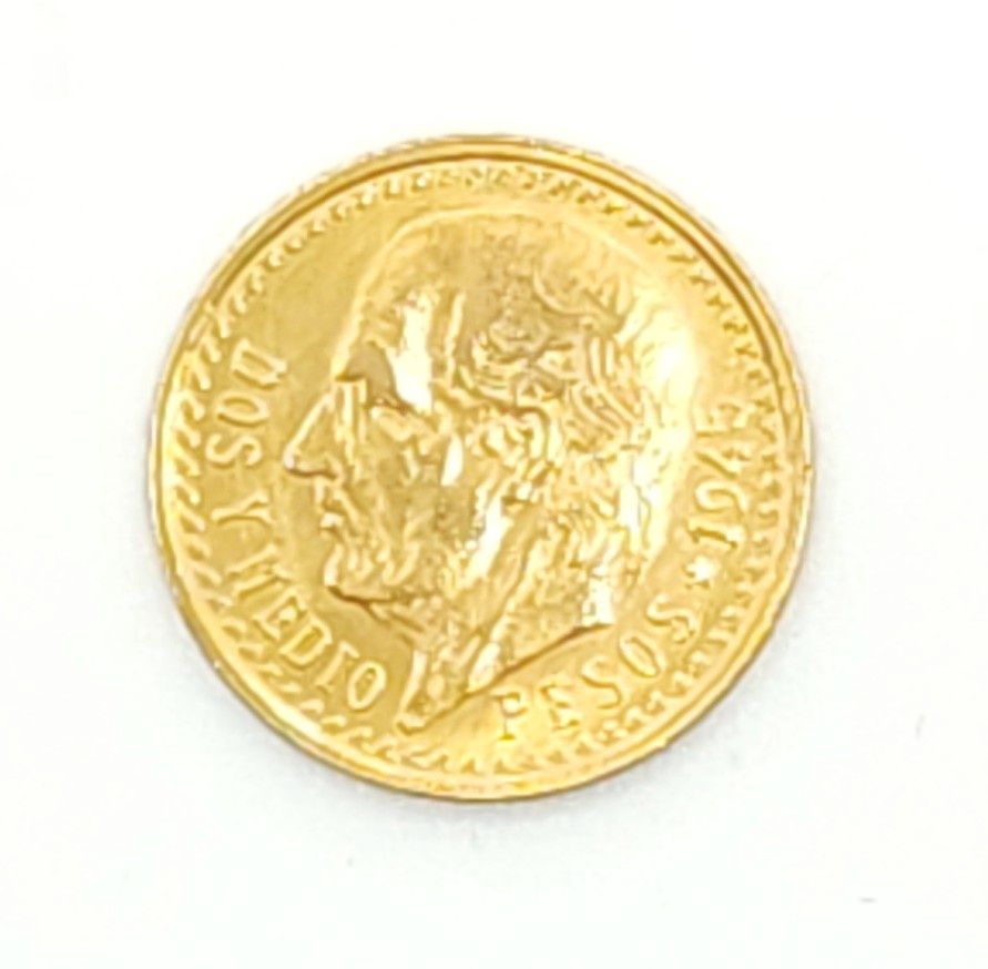 1945 Dos y Medio (2.5) Mexico Pesos Gold Coin