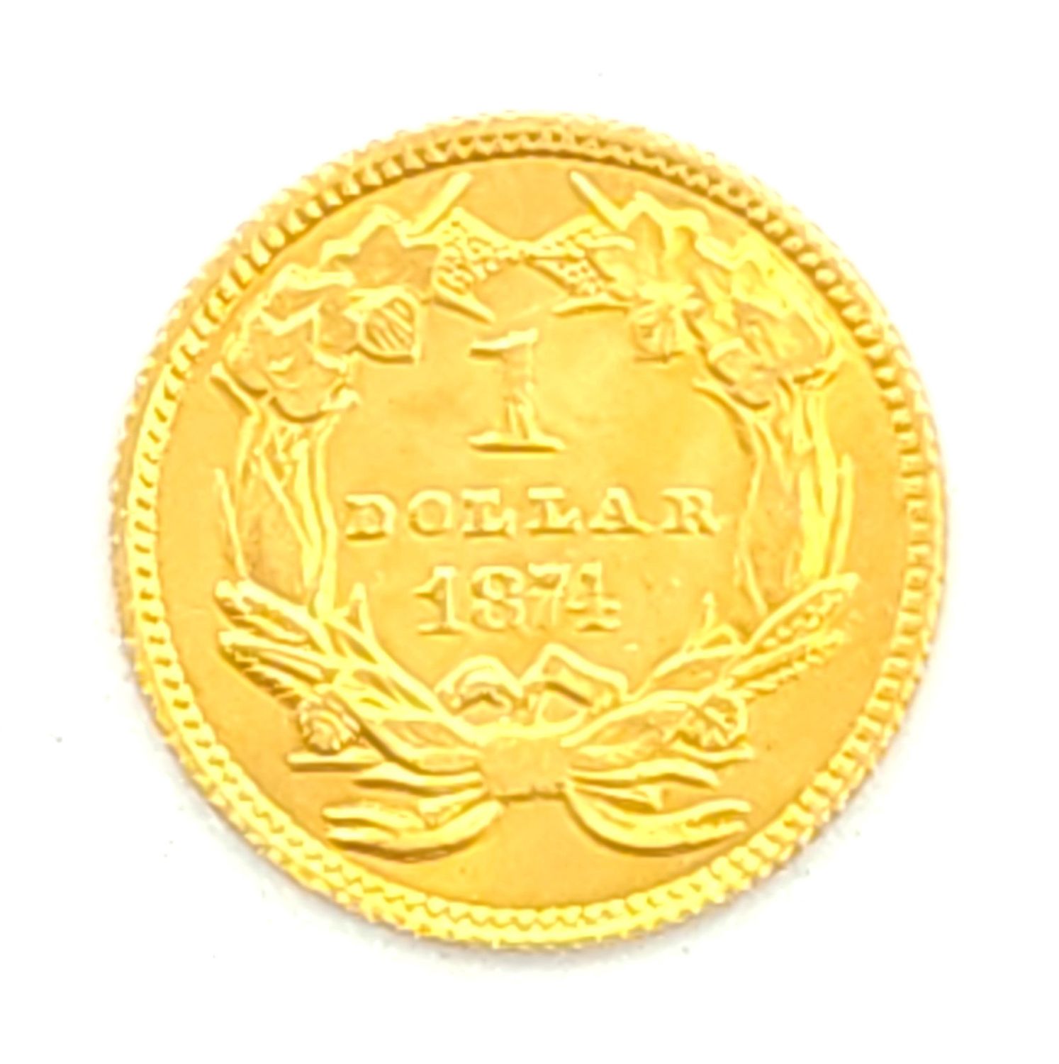 1874 USA 1$ Indian Head Princess Gold Coin