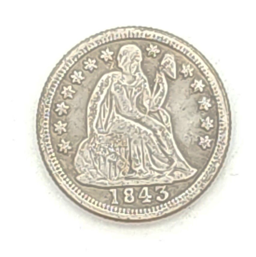 1843 Seated Liberty Dime