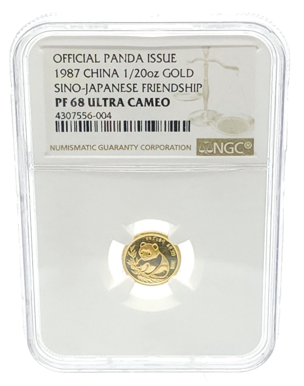 1987 1/20oz Chinese Gold Panda PF68 Ultra Cameo