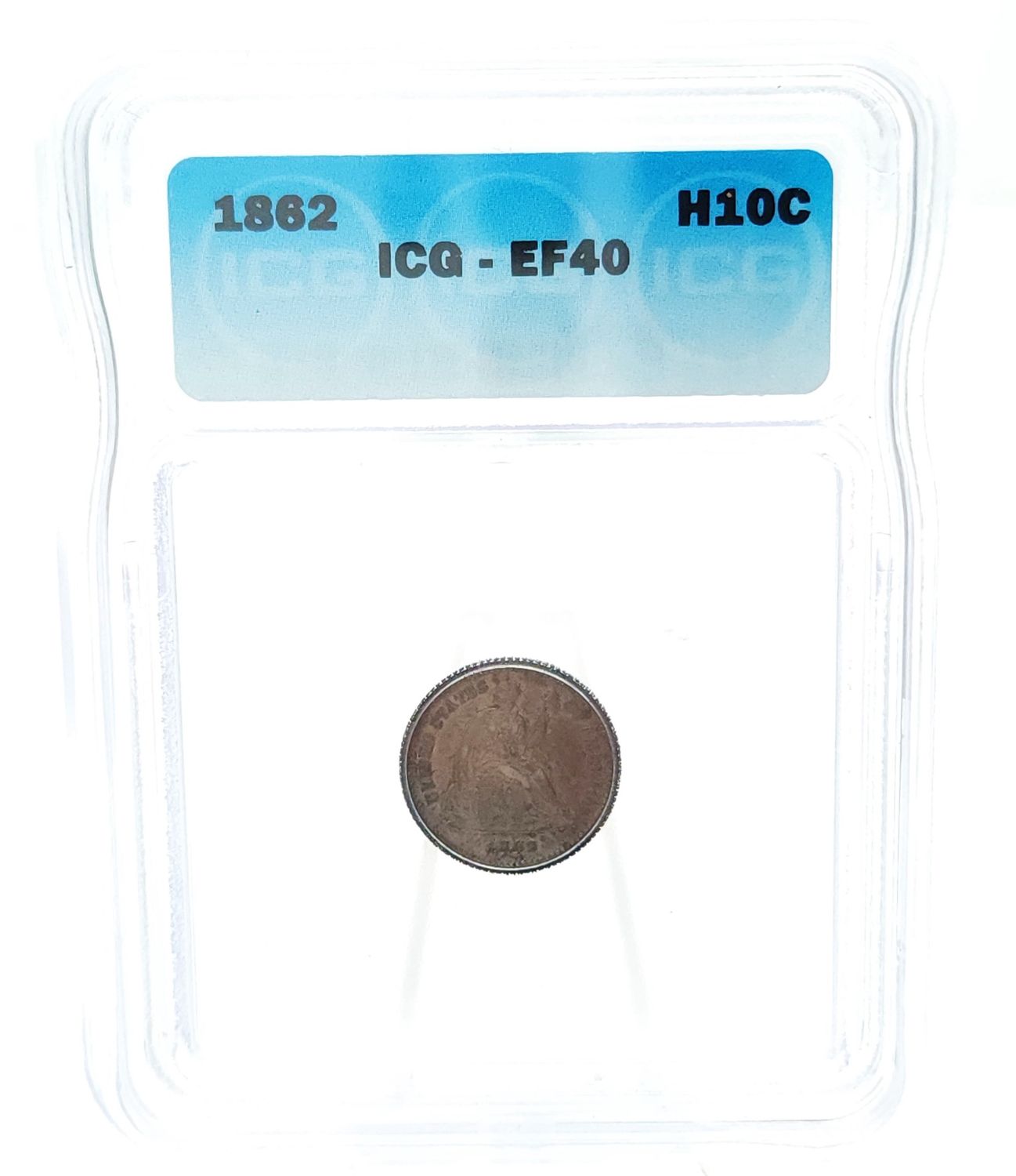 1862 Half Dime ICG- EF40