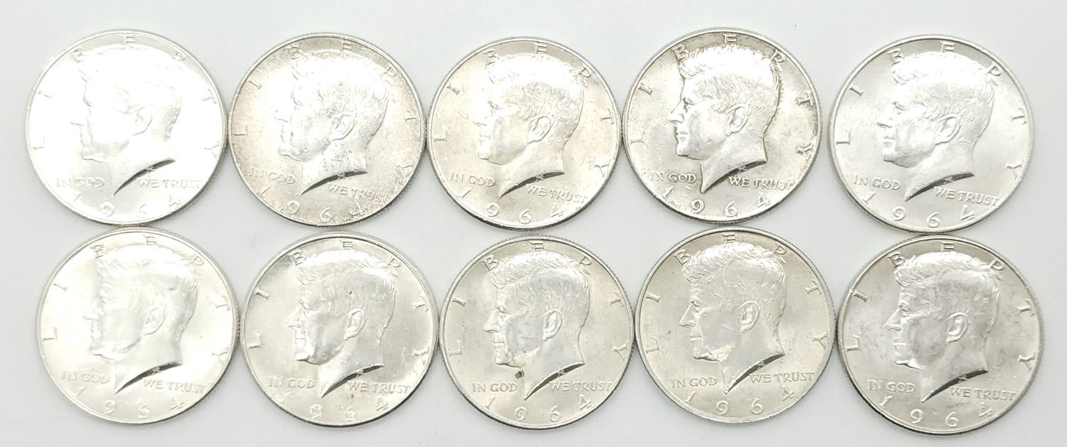 1964 Kennedy Half - Set of 10 *Proof Like*