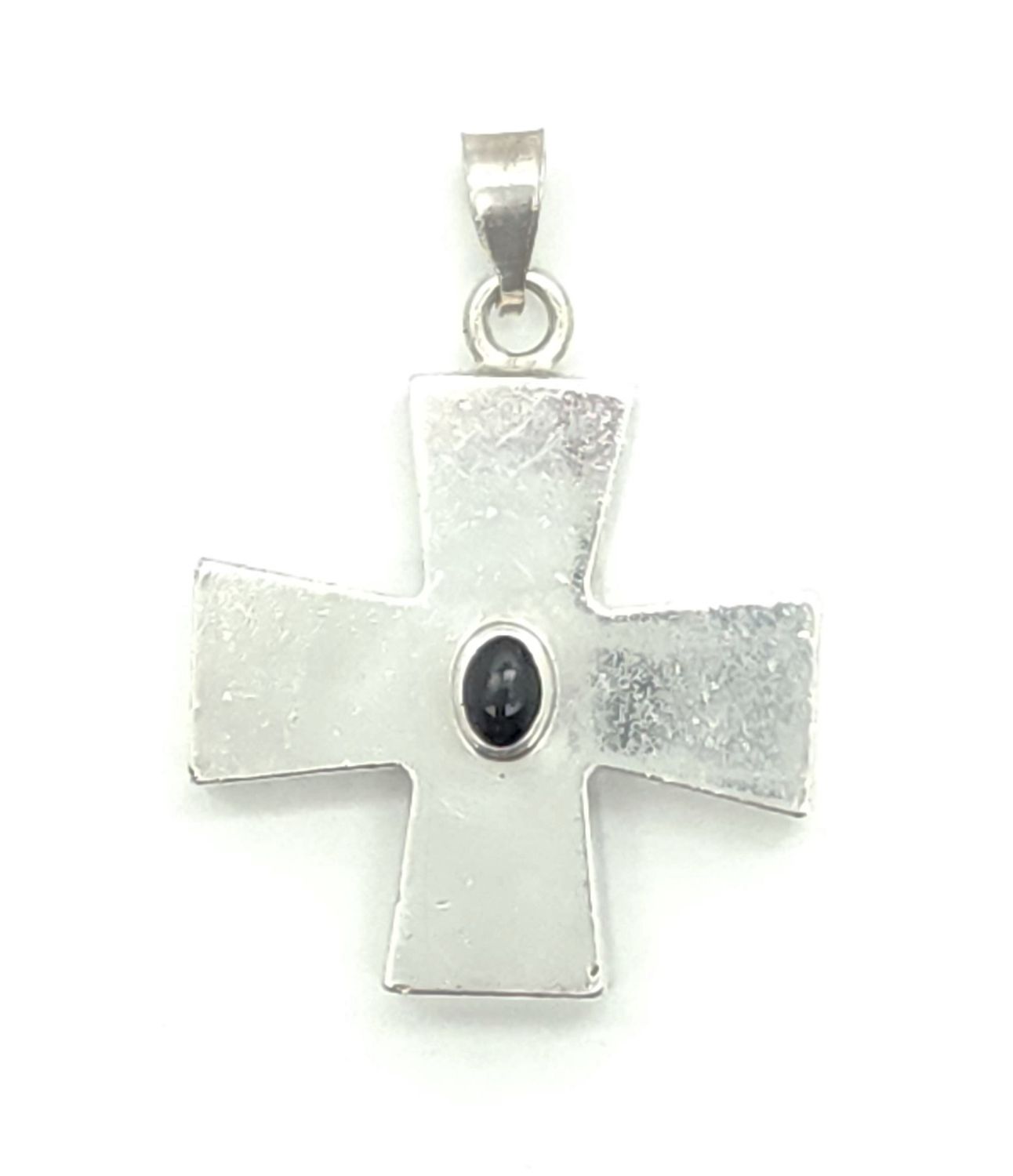 Sterling Silver Cross w/ Black Onyx Pendant