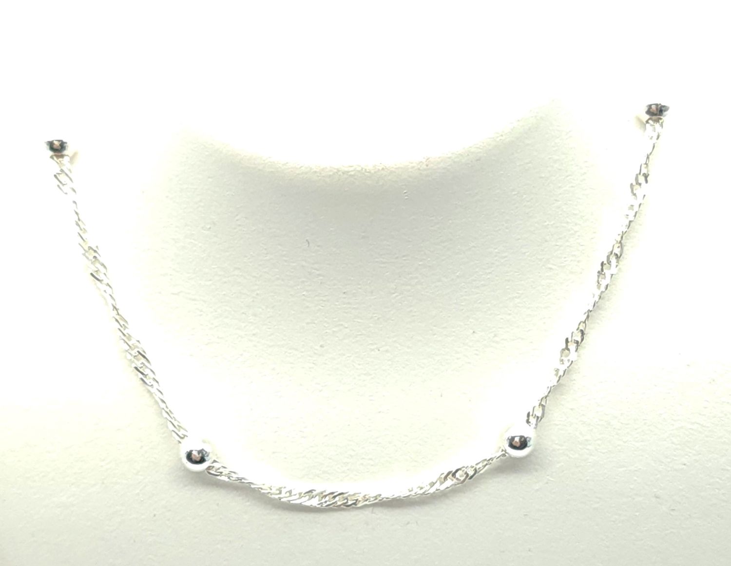 Sterling Silver Rope w/ Polished Balls Size: 17&quot;