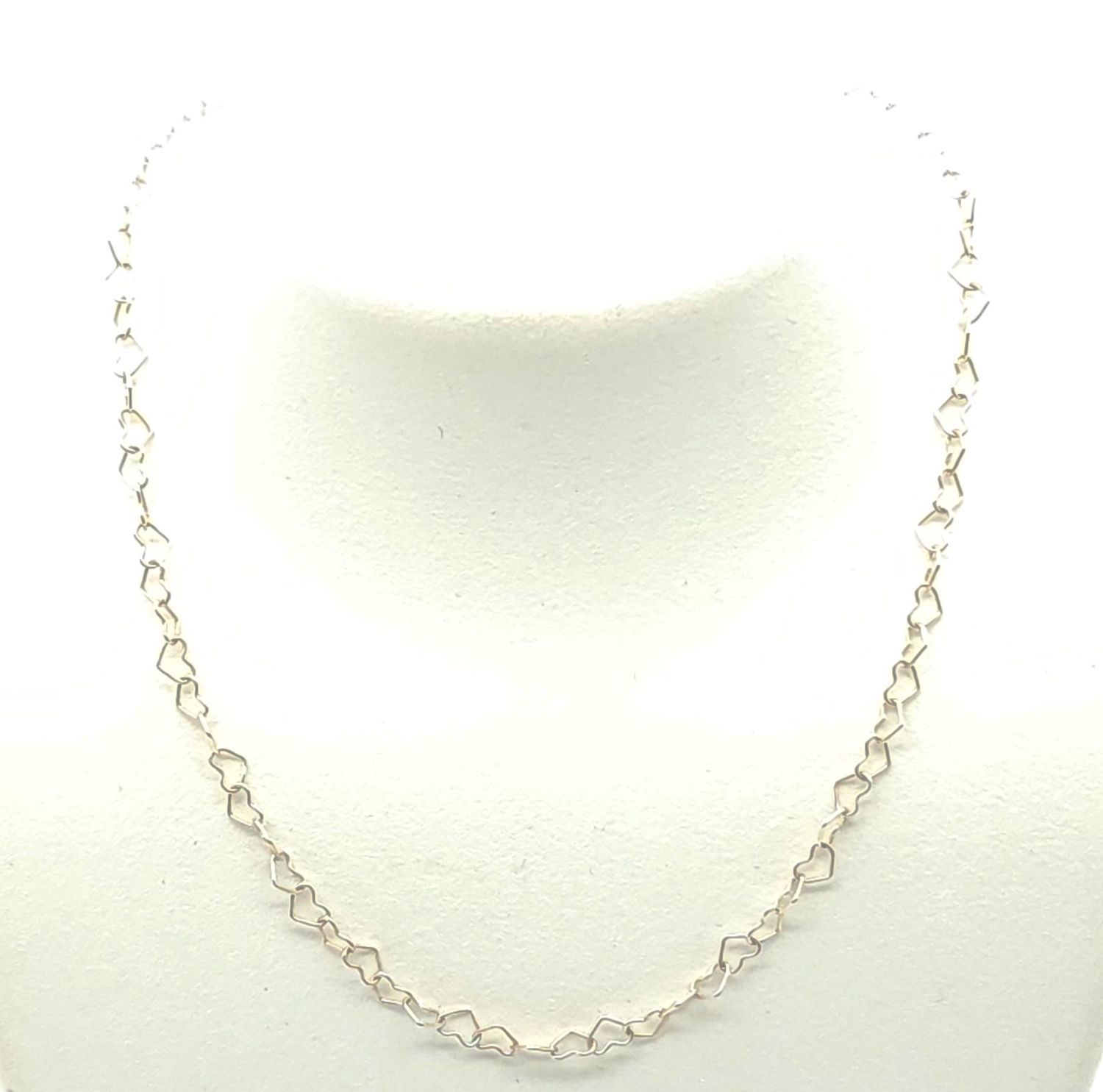Sterling Silver Heart Link Necklace Size: 18&quot;