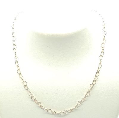 Sterling Silver Heart Link Necklace Size: 18&quot;