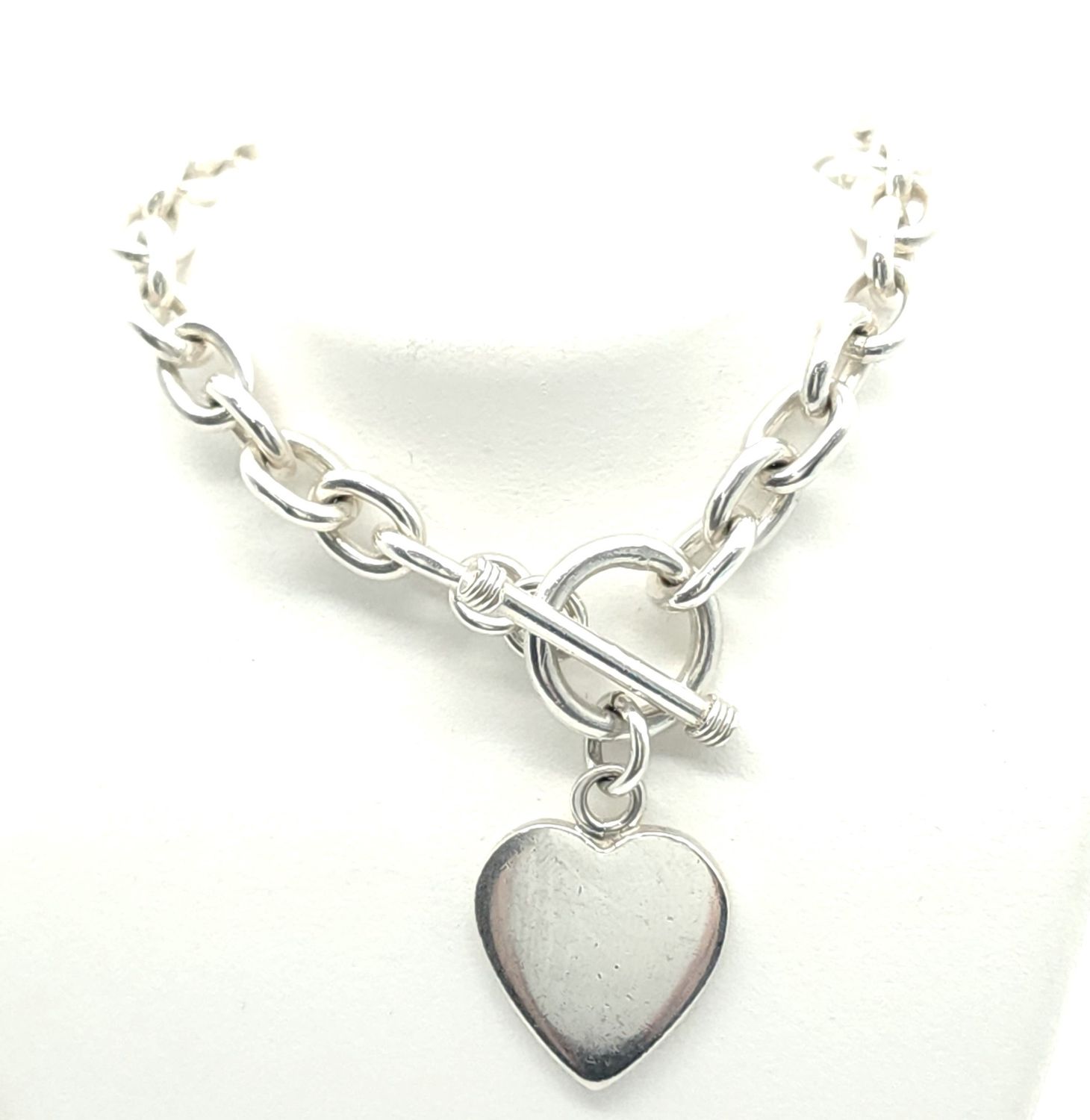 Sterling Silver Toggle Heart Necklace Size: 16&quot;