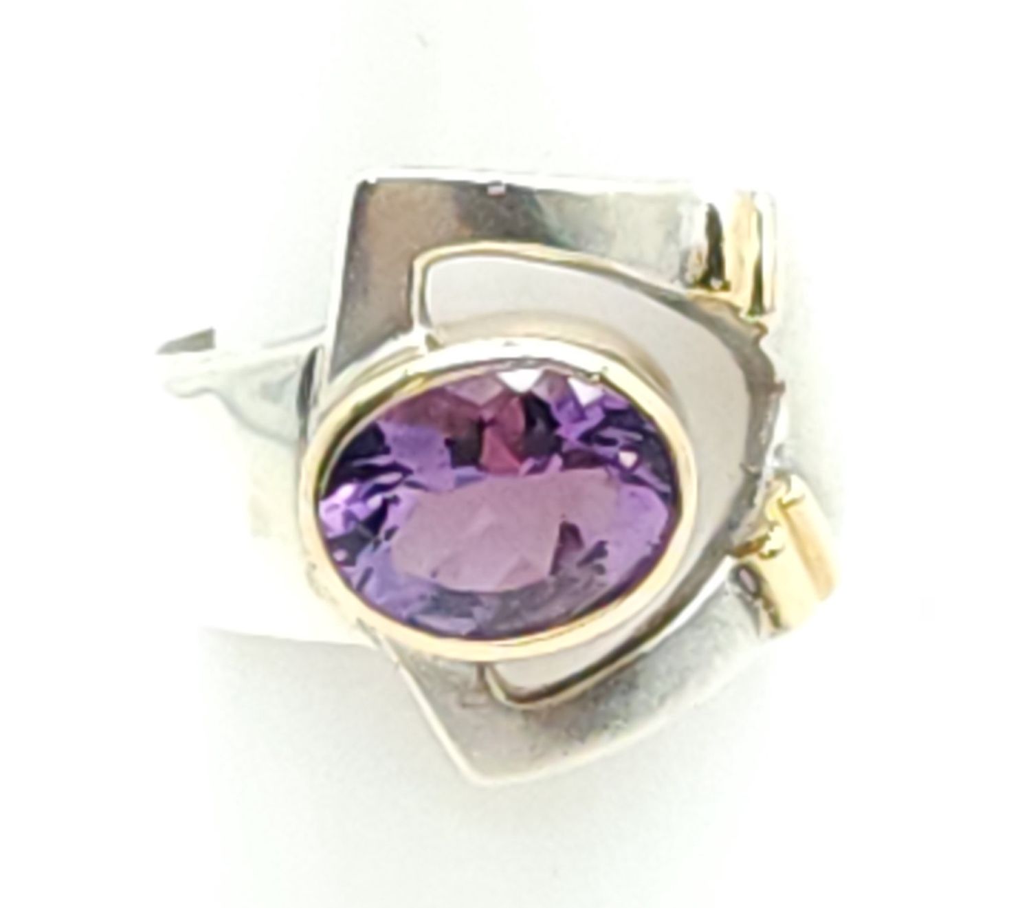 Sterling Silver &amp; 10k Purple Topaz Ring Size: 5