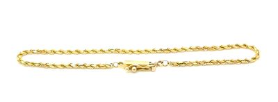 14k Gold Solid Rope Bracelet Size: 7.5"