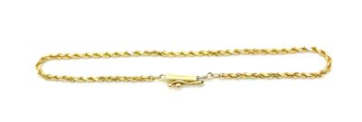 14k Gold Solid Rope Bracelet Size: 7.5"