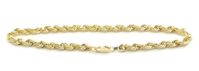 14k Hollow Rope Bracelet Size: 8&quot;