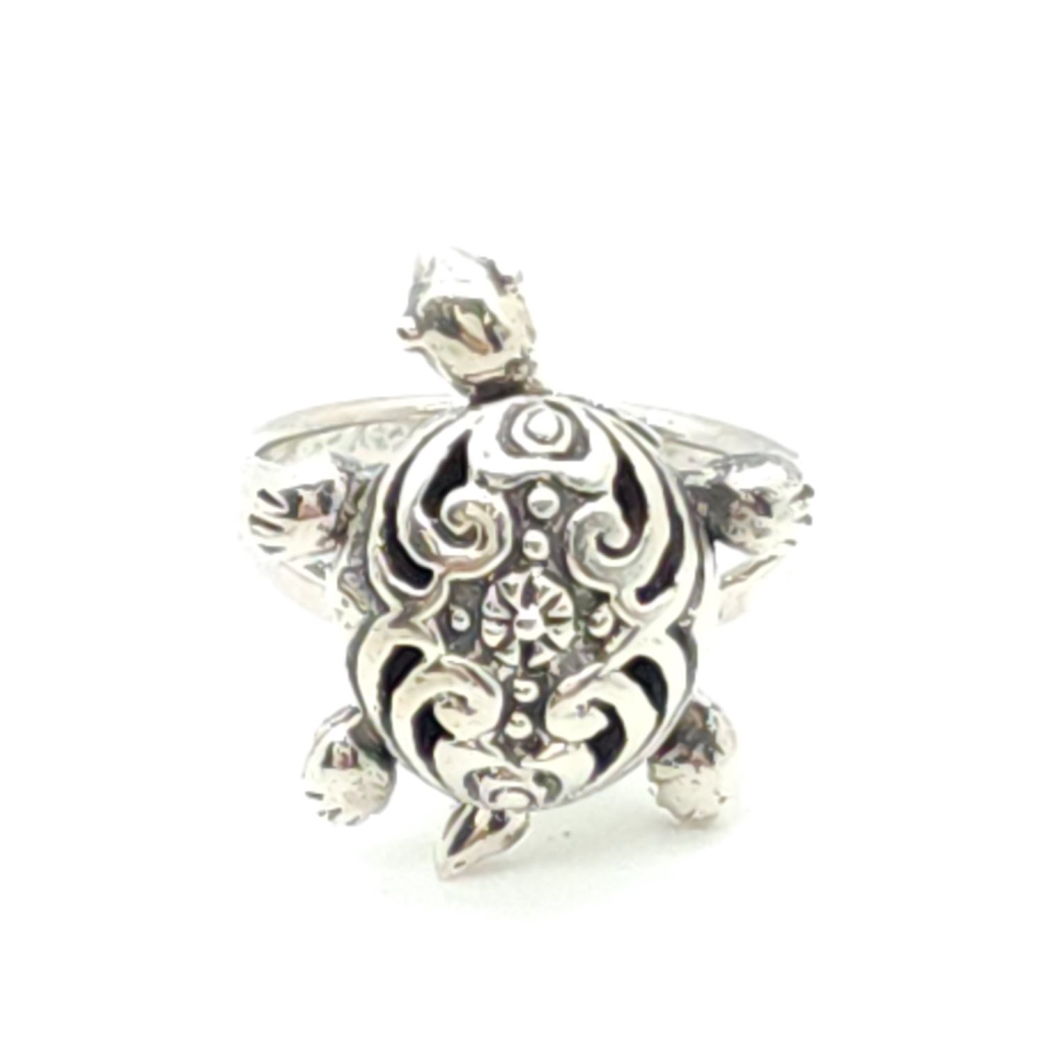 Sterling Silver Turtle Ring Size: 5.5