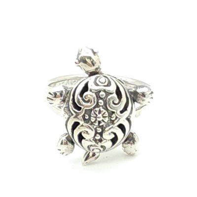 Sterling Silver Turtle Ring Size: 5.5