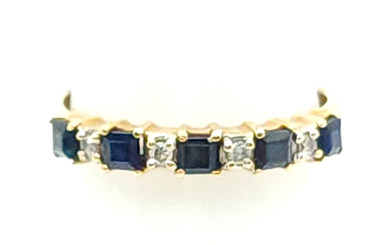 10k Sapphire &amp; Diamond Ring Size: 7.5