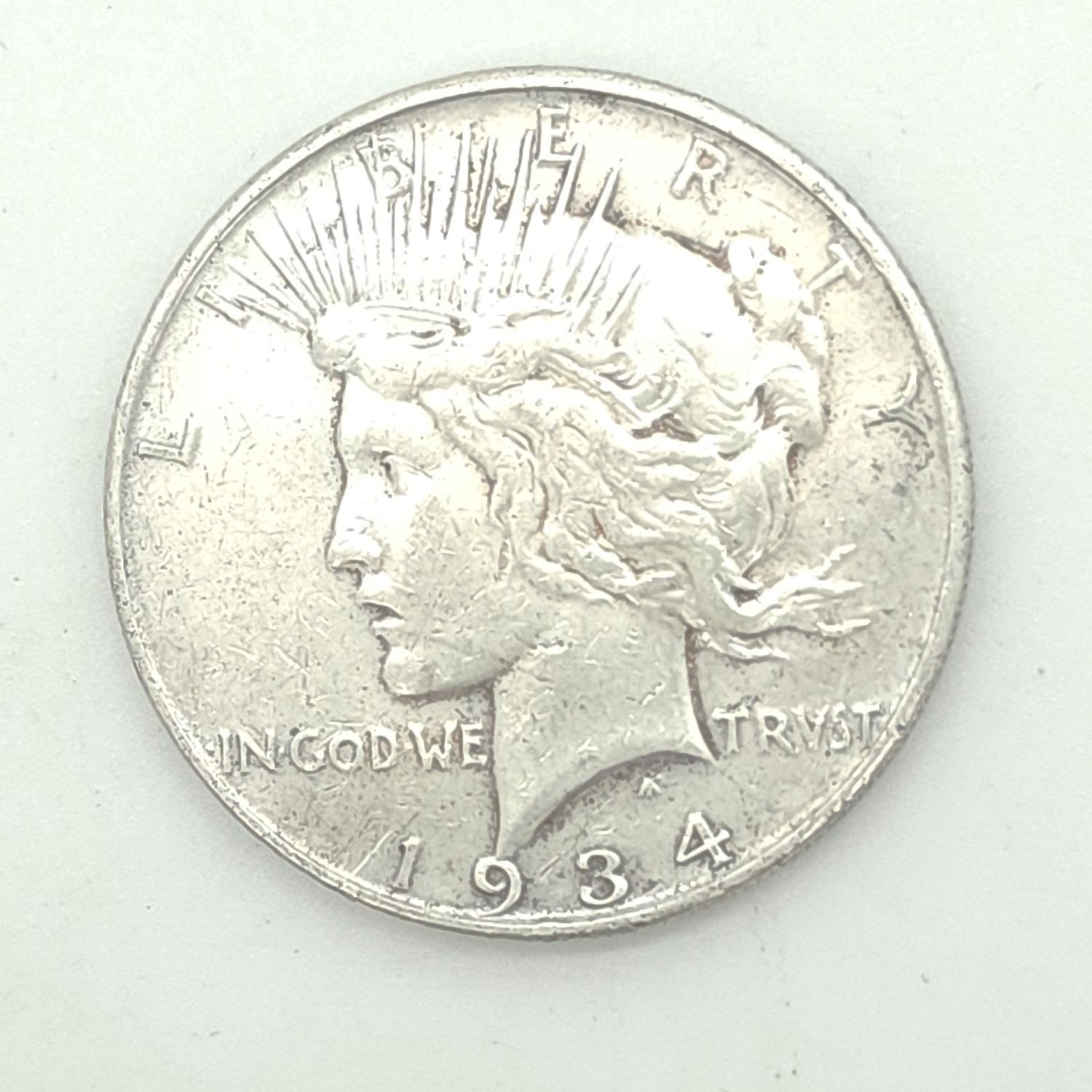 1934-D Peace Silver Dollar - Double Die Obverse.