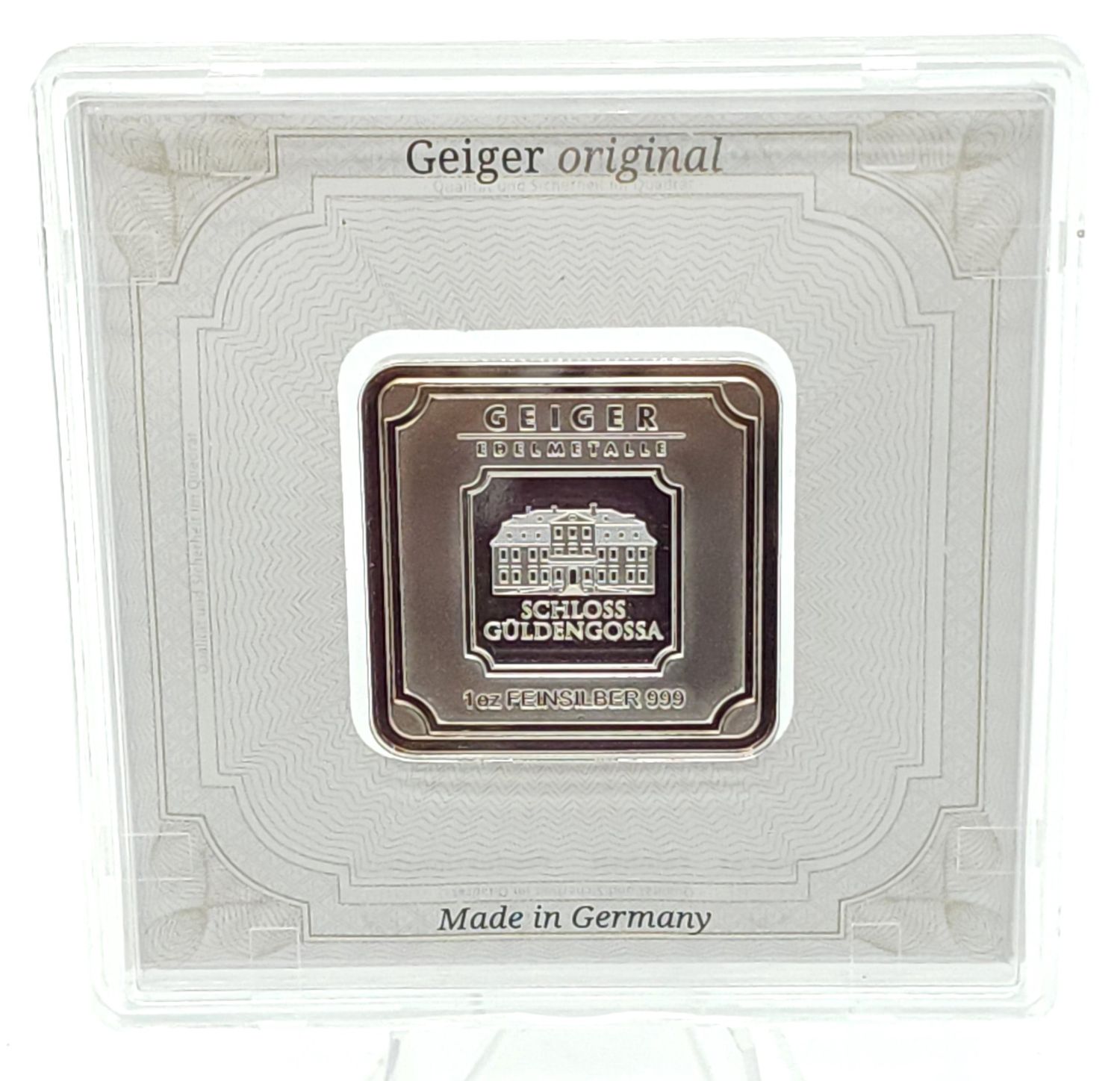 1oz Geiger Premium Silver Bar in Capsule