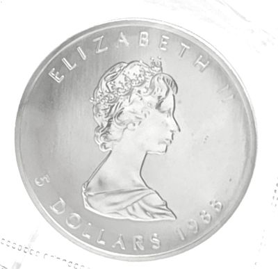 1988 Silver Canadian  5 Dollar Maple