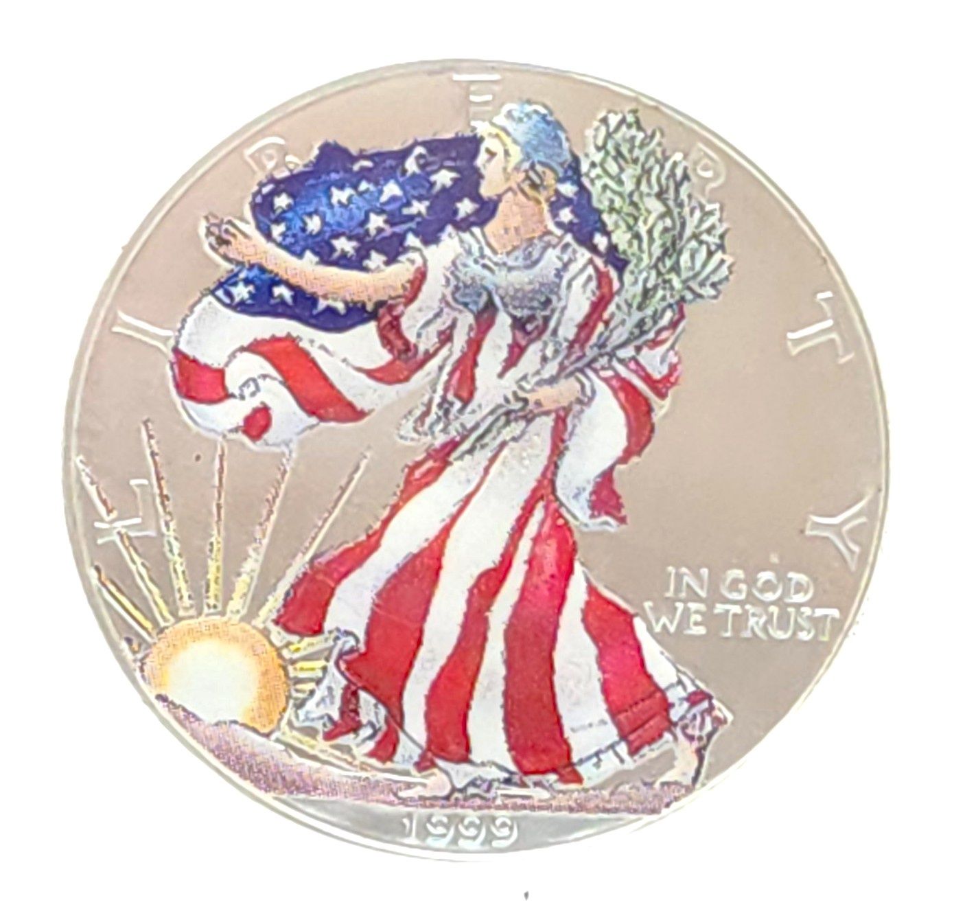 1999 Painted American Silver Eagle.