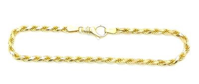 14k Gold Solid Rope Bracelet Size: 8"
