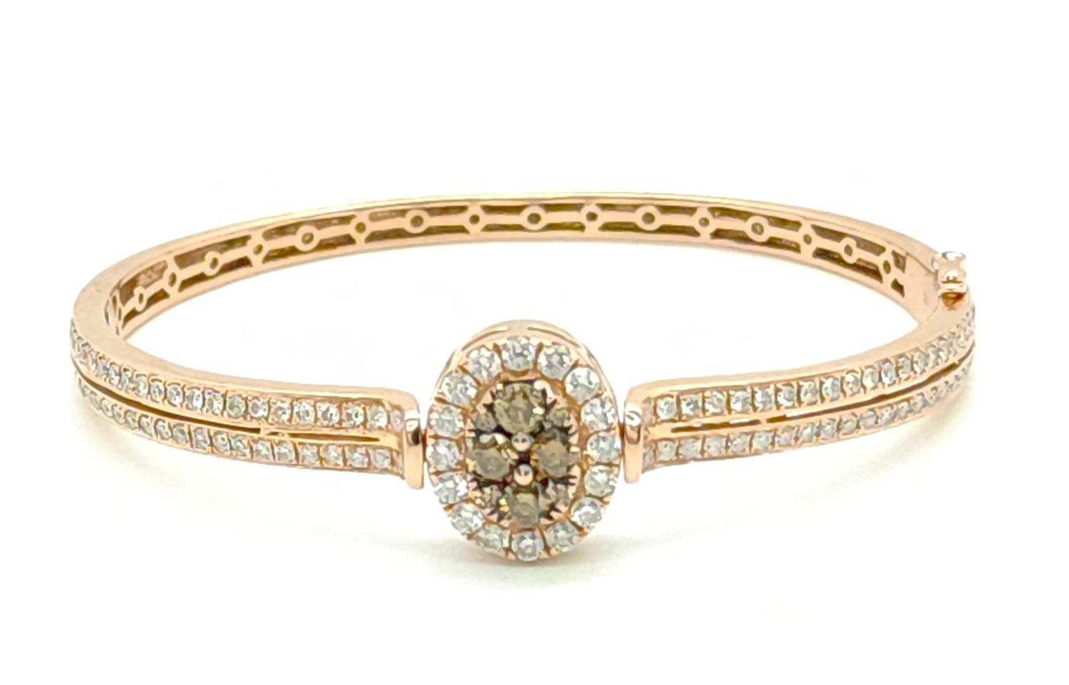14k Rose Gold Flip Diamond/Chocolate Diamond Bangle Bracelet