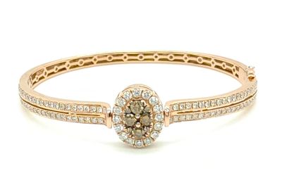 14k Rose Gold Flip Diamond/Chocolate Diamond Bangle Bracelet