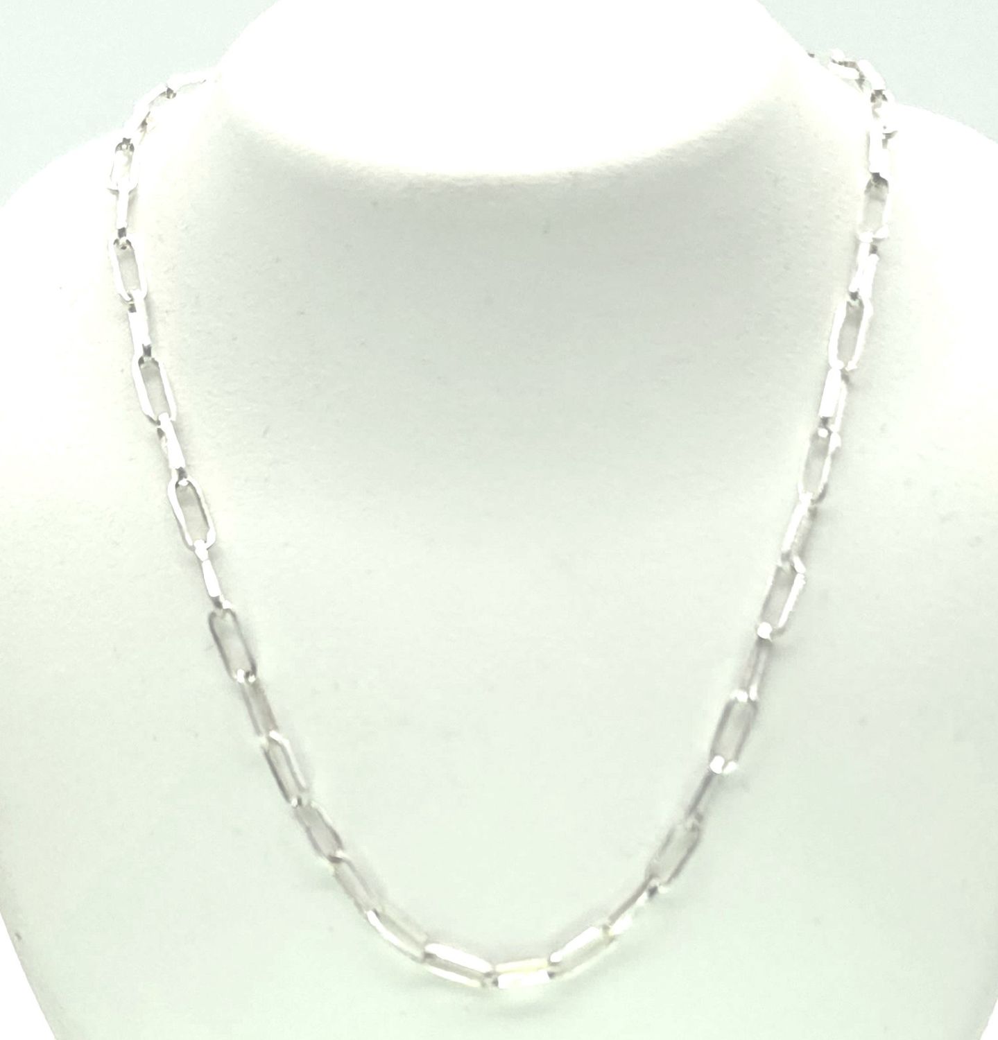 Sterling Silver Paperclip Link Necklace Size: 16&quot;