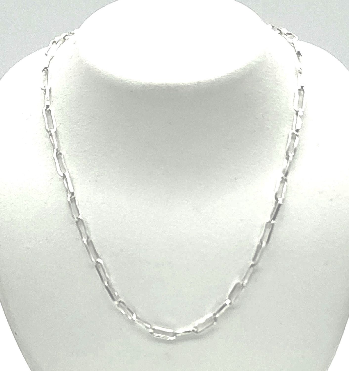Sterling Silver Paperclip Link Necklace  Size: 16&quot;