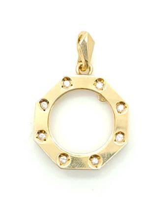 14k Gold &amp; Diamond Octagon Bezel