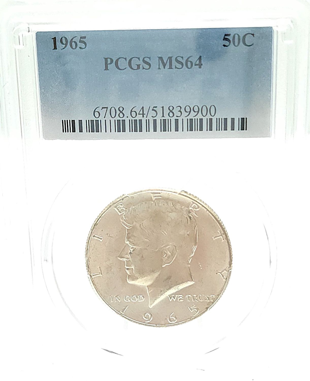 1965 Kennedy Half Dollar PCGS MS64
